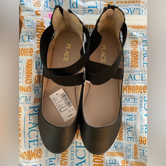 NWT! The Children’s Place Black Flats. Sz 5 youth. - Picture 3 of 4